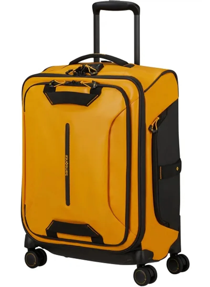 Samsonite Ecodiver Suitcase Cabin Size 55 cm / 20 inch, 4 Spinner Wheels, 100% Recycled Pet, Yellow|ID Tag|Front Pocket Compartment|TSA Lock|Water Resistant Material - 3 Years International Warranty